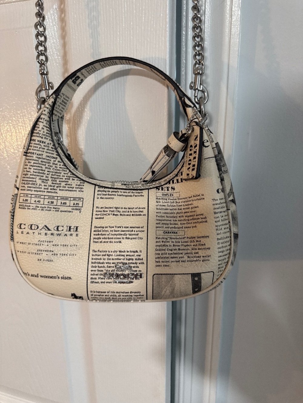 COACH CARMEN Mini Crossbody Newspaper Print